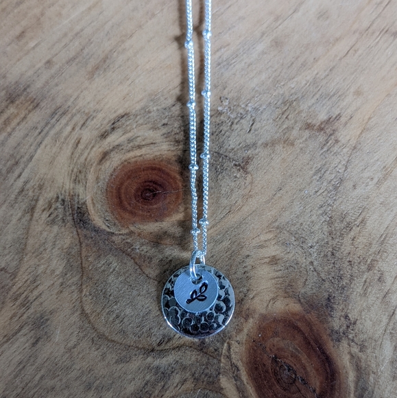 Handmade Leaf Necklace - Silver-plated Satellite Chain with Aluminum Charm - Picture 2 of 3